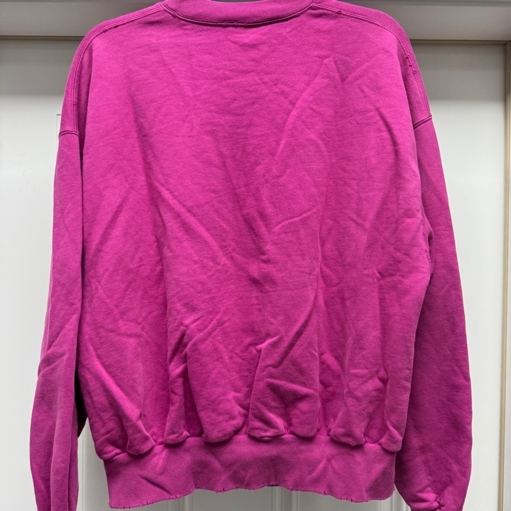 Balenciaga Ladies Dark Fuchsia Brushstroke Logo Print Sweatshirt - Picture 13 of 16